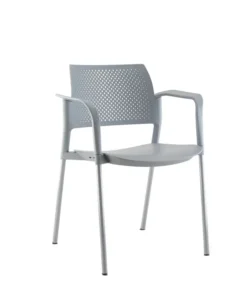 Fauteuil de réunion 4 pieds Kyos - polypropylène - piétement époxy - lot de 2