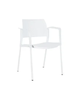 Fauteuil de réunion 4 pieds Kyos - polypropylène - piétement époxy - lot de 2