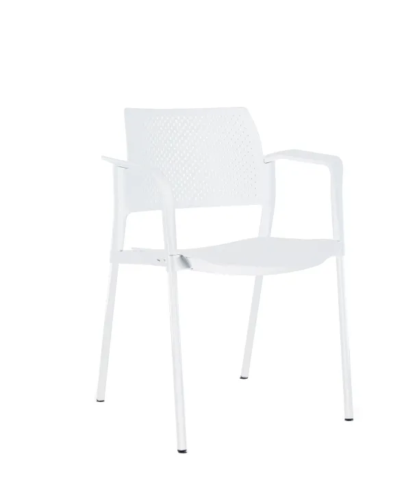 Fauteuil de réunion 4 pieds Kyos - polypropylène - piétement époxy - lot de 2