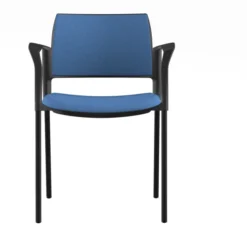 Fauteuil de réunion 4 pieds Kyos - tissu - piétement époxy - lot de 2