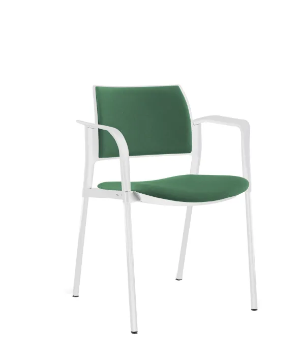 Fauteuil de réunion 4 pieds Kyos - tissu - piétement époxy - lot de 2