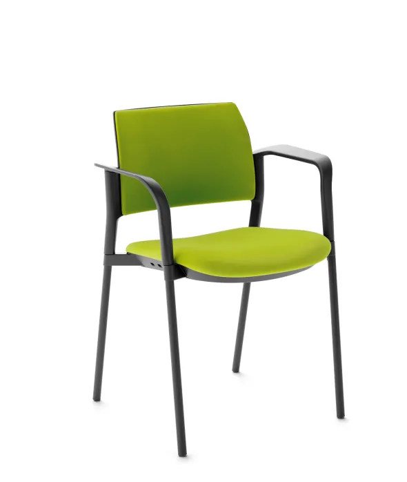 Fauteuil de réunion 4 pieds Kyos - tissu - piétement époxy - lot de 2