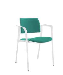 Fauteuil de réunion 4 pieds Kyos - tissu - piétement époxy - lot de 2