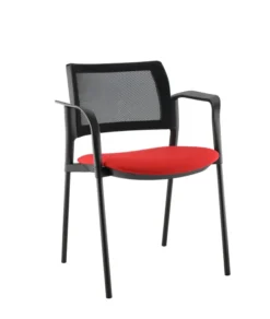 Fauteuil de réunion 4 pieds Kyos- assise tissu - dossier résille - piétement époxy - lot de 2