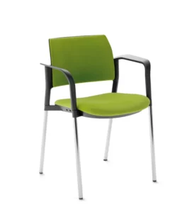 Fauteuil de réunion 4 pieds Kyos - tissu - piétement chrome - lot de 2