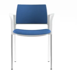 Fauteuil de réunion 4 pieds Kyos - tissu - piétement chrome - lot de 2