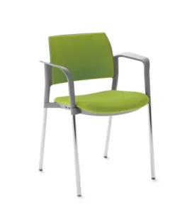 Fauteuil de réunion 4 pieds Kyos - tissu - piétement chrome - lot de 2