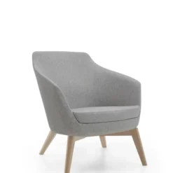 Fauteuil dossier bas Drift - piétement hêtre - tissu