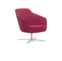 Fauteuil dossier bas Drift - piétement 4 branches chromé - textile enduit