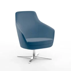 Fauteuil dossier moyen Drift - piétement 4 branches chromé - textile enduit