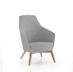 Fauteuil dossier moyen Drift - piétement hêtre - tissu