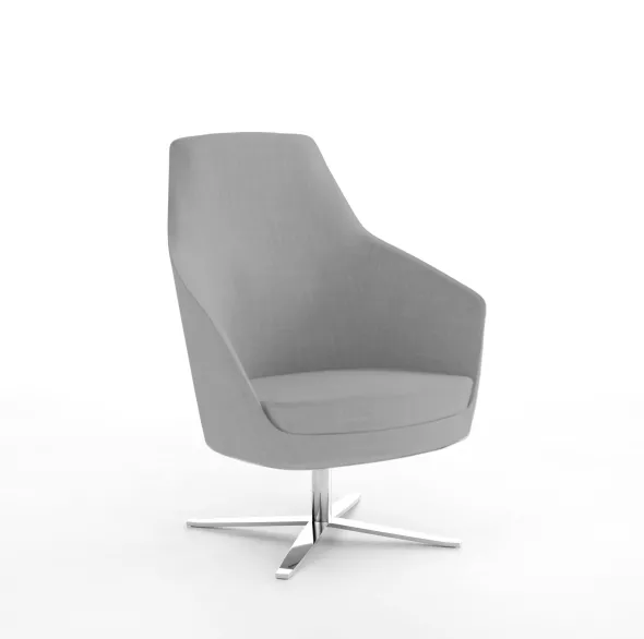 Fauteuil dossier moyen Drift - piétement 4 branches chromé - tissu