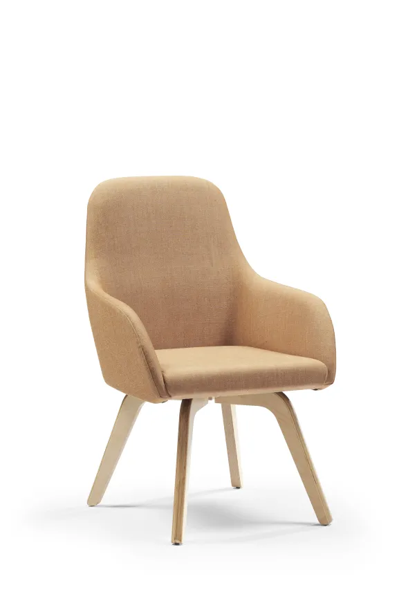 Fauteuil Hanna - tissu - piétement bois