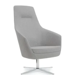 Fauteuil haut dossier Drift - piétement 4 branches chromé - tissu