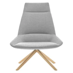 Fauteuil haut dossier Dunas - tissu - piétement chêne massif - pivotant