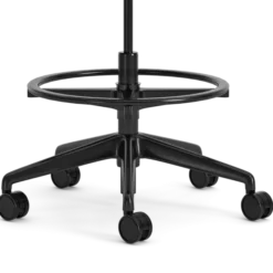 Fauteuil haut pivotant Cobi - structure et piétement noir - tissu et résille - piétement sur roulettes