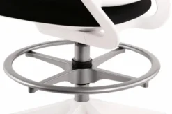 Fauteuil haut pivotant Cobi - structure et piétement blanc - tissu et résille - piétement sur roulettes