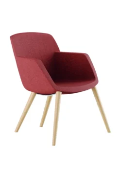 Fauteuil Kalys - tissu - 4 pieds hêtre