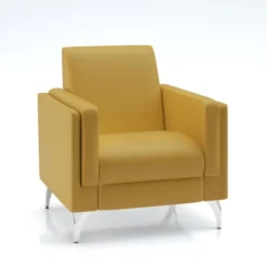 Fauteuil Karnak - cuir piétement chrome