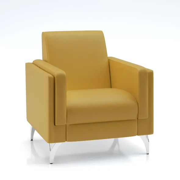 Fauteuil Karnak - cuir piétement chrome
