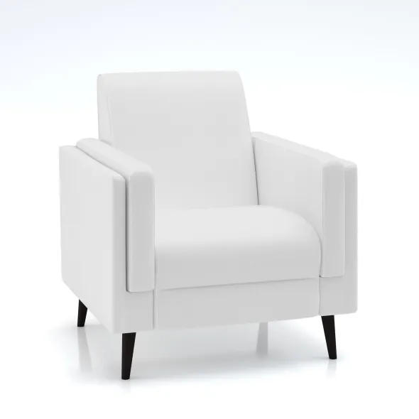 Fauteuil Karnak - cuir piétement bois