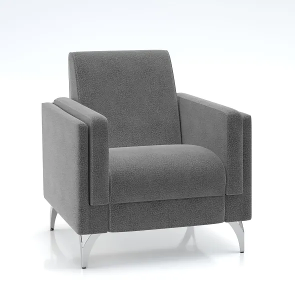 Fauteuil Karnak - microfibre piétement chrome