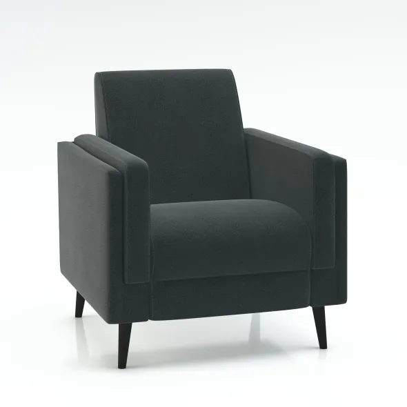 Fauteuil Karnak - microfibre piétement bois