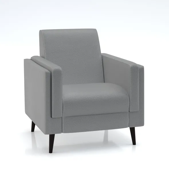 Fauteuil Karnak - textile enduit grainé - piétement bois