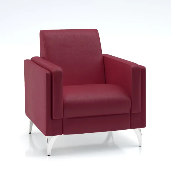 Fauteuil Karnak - textile enduit grainé - piétement chrome