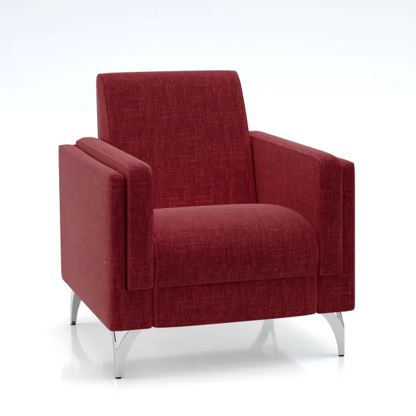 Fauteuil Karnak - tissu Barein piétement chrome