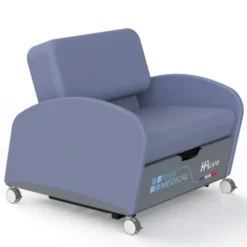 Fauteuil lit accompagnant - Aretha - l. 103 x h. 90 x pr. 101 cm - avec matelas mousse l. 66 x h. 186 x ép. 10 cm