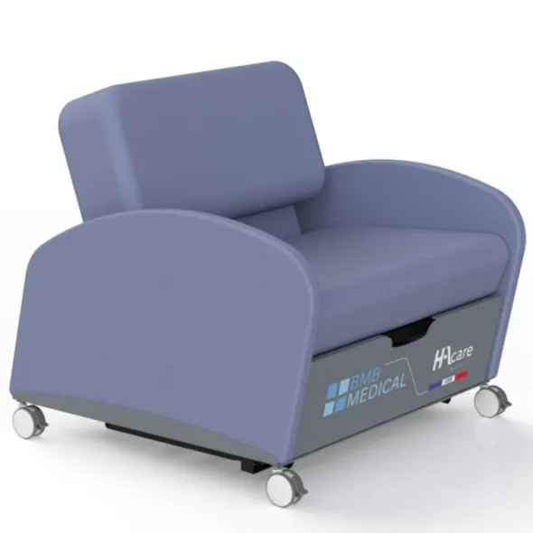 Fauteuil lit accompagnant - Aretha - l. 103 x h. 90 x pr. 101 cm - avec matelas mousse l. 66 x h. 186 x ép. 10 cm