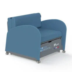 Fauteuil lit accompagnant - Elliot-V1 - l. 93 x h. 76 x pr. 78 cm - avec matelas mousse l. 78 x h. 190 x ép. 10 cm