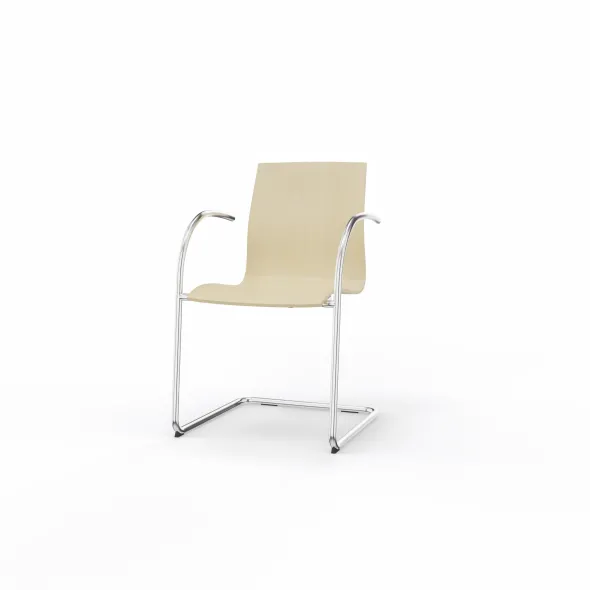 Fauteuil luge Trio Evolution - coque multipli hêtre - piétement chrome