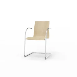 Fauteuil luge Trio Evolution - coque essence bois - piétement chrome