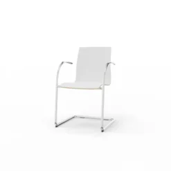 Fauteuil luge Trio Evolution - coque stratifié blanc - piétement chrome