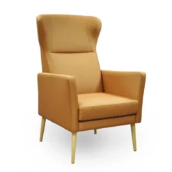 Fauteuil Maud - tissu enduit - piétement hêtre massif