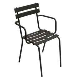 Fauteuil métallique 4 pieds Eden assise et dossier à lattes