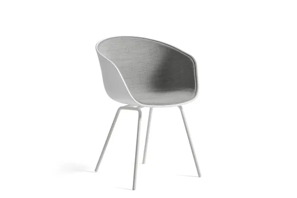 Fauteuil 4 pieds About Chair - coque polypropylène face intérieure revêtu tissu - piétement métal
