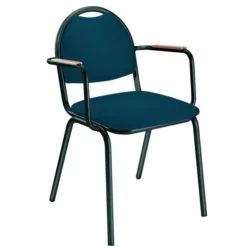 Fauteuil 4 pieds Arioso - textile enduit - piétement époxy - empilable - lot de 2