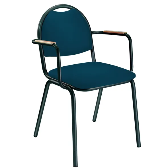 Fauteuil 4 pieds Arioso - textile enduit - piétement époxy - empilable - lot de 2