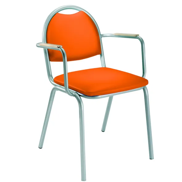 Fauteuil 4 pieds Arioso - textile enduit - piétement époxy - empilable - lot de 2