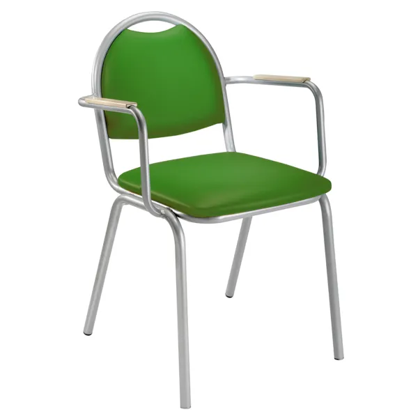 Fauteuil 4 pieds Arioso - tissu - piétement époxy - empilable - lot de 2