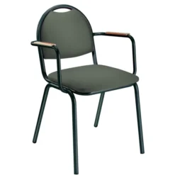 Fauteuil 4 pieds Arioso - tissu - piétement époxy - empilable - lot de 2