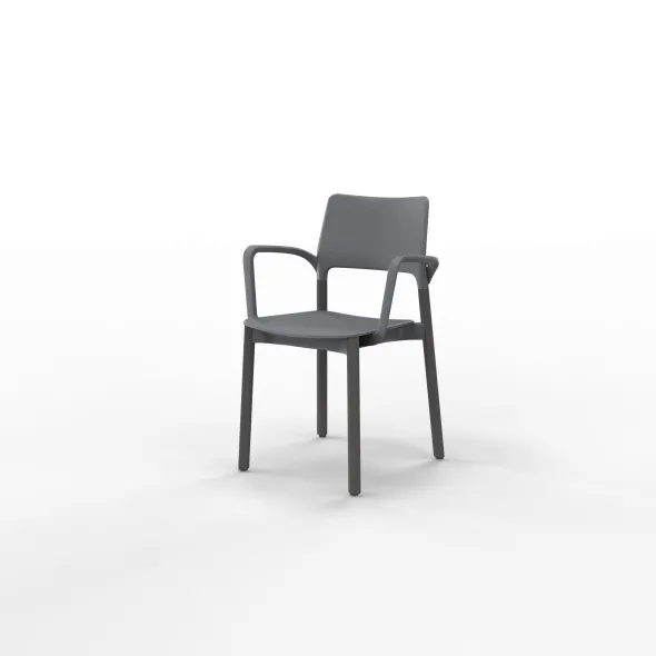 Fauteuil 4 pieds Arn - assise et dossier séparés - polypropylène - piétement bois