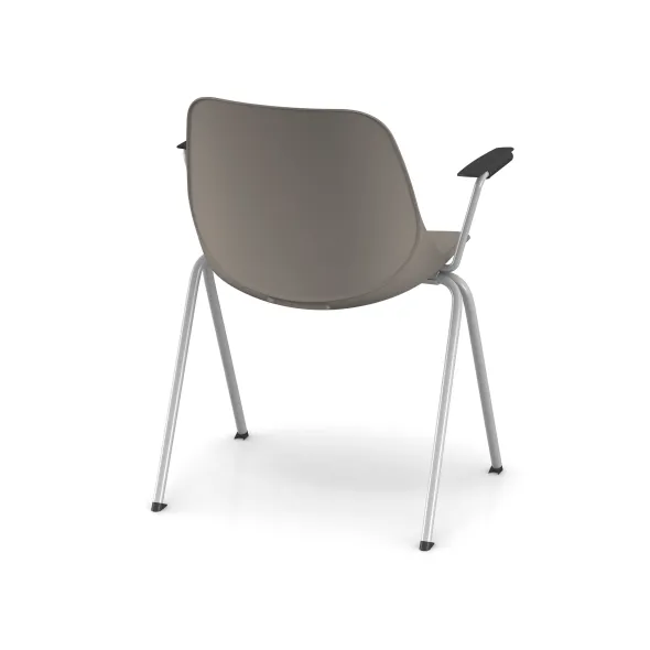 Fauteuil 4 pieds Bakea - polypropylène - piétement époxy - empilable - lot de 4