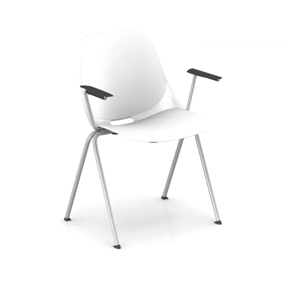 Fauteuil 4 pieds Bakea - polypropylène - piétement époxy - empilable - lot de 4