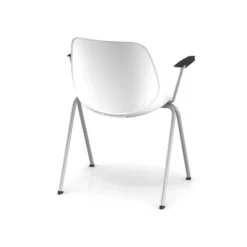 Fauteuil 4 pieds Bakea - polypropylène - piétement époxy - empilable - lot de 4