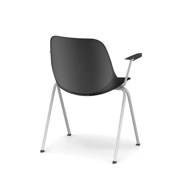 Fauteuil 4 pieds Bakea - polypropylène - piétement époxy - empilable - lot de 4