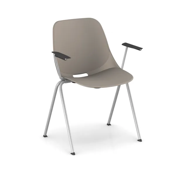 Fauteuil 4 pieds Bakea - polypropylène - piétement époxy - empilable - lot de 4